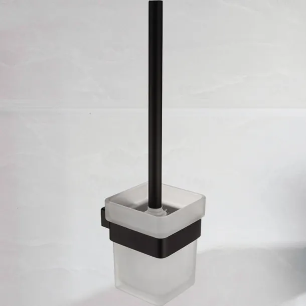 Multifunction Bathroom Accessory 1pc Include Towel Bar/Robe Hook/Towel Rack/Toothbrush Holder/Soap Dishes and Bath Shelf Stainless Steel Wall Mounted Matte Black