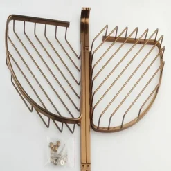 Multifunction Bathroom Corner Shelf with 2 Hooks Aluminum 2 Tiers Storage Rack for Toilet 1pc