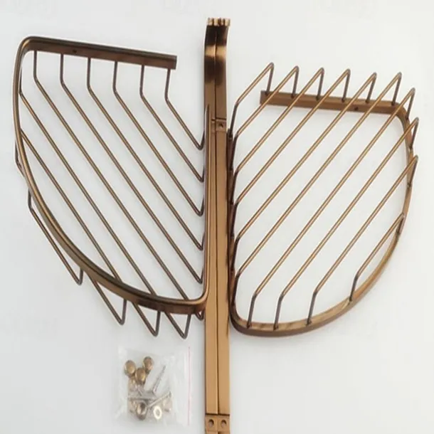 Multifunction Bathroom Corner Shelf with 2 Hooks Aluminum 2 Tiers Storage Rack for Toilet 1pc