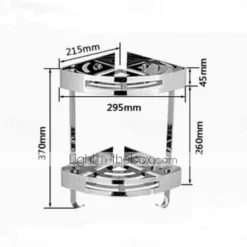 Multifunction Bathroom Shelf Modern Stainless Steel Wall Mounted Corner Shelf With Hooks Silvery 1pc