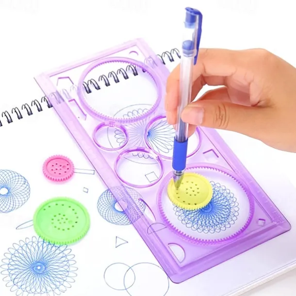 Multi-function Puzzle Spirograph Geometric Ruler Drafting Tools For Students Drawing Toys Children Learning Art Tool Gift For Kids, Back to School Supplies