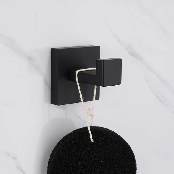 Multifunction Robe Hook, Modern Style, 304 Stainless Steel, 4-Finish Black, Chrome, Brushed, Gold- for Bathroom and Bedroom Wall Mounted