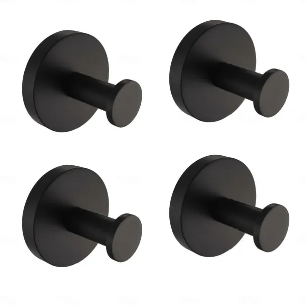 Multifunction Robe Hook, Modern Style, 304 Stainless Steel, 4-Finish Black, Chrome, Brushed, Gold- for Bathroom and Bedroom Wall Mounted