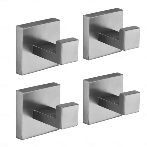 Multifunction Robe Hook, Modern Style, 304 Stainless Steel, 4-Finish Black, Chrome, Brushed, Gold- for Bathroom and Bedroom Wall Mounted