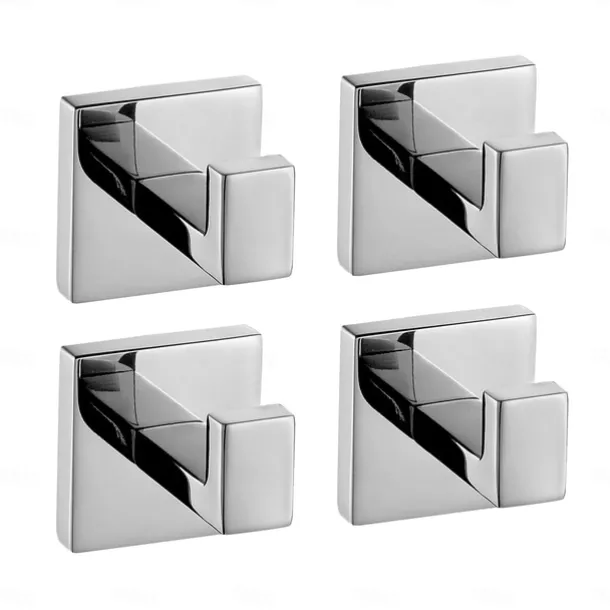 Multifunction Robe Hook, Modern Style, 304 Stainless Steel, 4-Finish Black, Chrome, Brushed, Gold- for Bathroom and Bedroom Wall Mounted