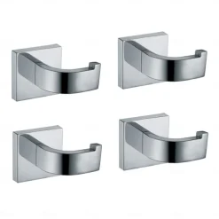 Multifunction Robe Hook, Modern Style, 304 Stainless Steel, 4-Finish Black, Chrome, Brushed, Gold- for Bathroom and Bedroom Wall Mounted