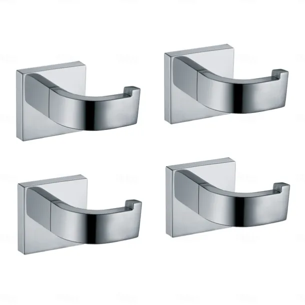 Multifunction Robe Hook, Modern Style, 304 Stainless Steel, 4-Finish Black, Chrome, Brushed, Gold- for Bathroom and Bedroom Wall Mounted