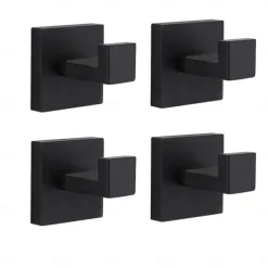Multifunction Robe Hook, Modern Style, 304 Stainless Steel, 4-Finish Black, Chrome, Brushed, Gold- for Bathroom and Bedroom Wall Mounted