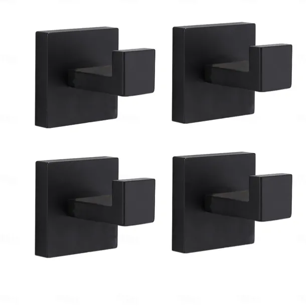 Multifunction Robe Hook, Modern Style, 304 Stainless Steel, 4-Finish Black, Chrome, Brushed, Gold- for Bathroom and Bedroom Wall Mounted
