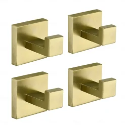 Multifunction Robe Hook, Modern Style, 304 Stainless Steel, 4-Finish Black, Chrome, Brushed, Gold- for Bathroom and Bedroom Wall Mounted