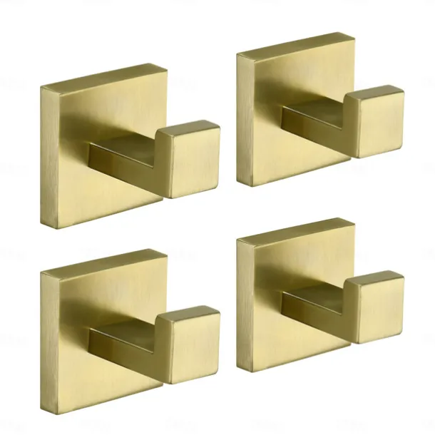 Multifunction Robe Hook, Modern Style, 304 Stainless Steel, 4-Finish Black, Chrome, Brushed, Gold- for Bathroom and Bedroom Wall Mounted