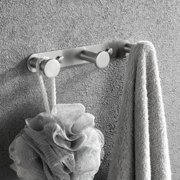 Multifunction Robe Hook, Modern Style, 304 Stainless Steel, 4-Finish Black, Chrome, Brushed, Gold- for Bathroom and Bedroom Wall Mounted