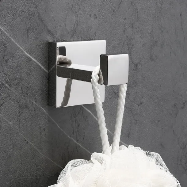 Multifunction Robe Hook, Modern Style, 304 Stainless Steel, 4-Finish Black, Chrome, Brushed, Gold- for Bathroom and Bedroom Wall Mounted