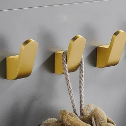 Multifunction Robe Hooks Aluminum for Bathroom and Kitchen Wall Mounted New Design 3pcs