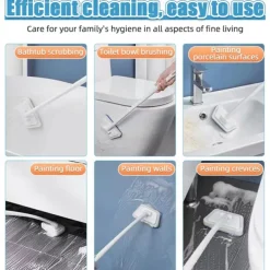 Multi-Functional Bathroom Wall Brush Long Handle Removable Household Floor Bathtub Brushes Ceramic Tile Sponge Cleaning Brush