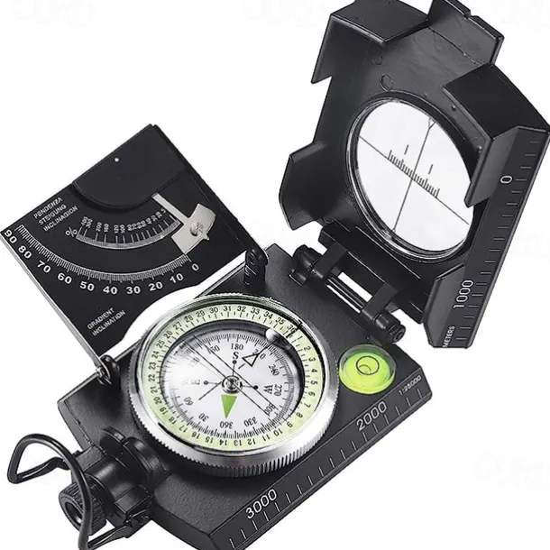 Multifunctional Camping Compass Military Aiming Navigation Geological Compass Digital Navigation Device North Needle With Slope Meter Professional Luminous Portable