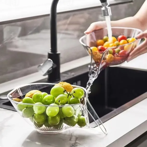 Multi-functional Drain Basket, Sink Strainer Colander - Multi-Functional Corner Sink Draining Basket for Fruit and Vegetable Washing - Kitchen Accessories