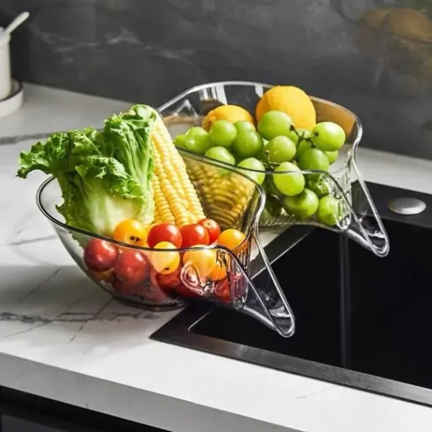 Multi-functional Drain Basket, Sink Strainer Colander - Multi-Functional Corner Sink Draining Basket for Fruit and Vegetable Washing - Kitchen Accessories