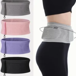 Multifunctional Knit Breathable Concealed Waist Bag, 2025 New Sports Waist Bag Large Capacity Running Riding Belt for Women Men - Adjustable, Breathable, Anti-Slip, with Hook