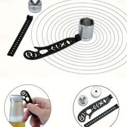 Multi-Functional 4pcs Black Magnetic Drawing Compass Set - Engineering & Drafting Rulers for Office Use