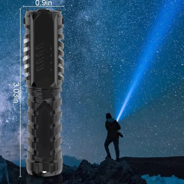 Multifunctional Rechargeable Flashlight, 2023 New Charger and Flashlight 2 in 1 LED Flashlights, 450M Long Lighting Range Tactical Flashlight 3 Modes, IPX7 Waterproof Mini Portable Flashlight