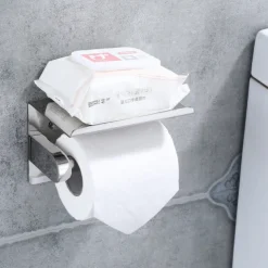 Multifunctional Toilet Paper Rack 304 Stainless Steel Roll Paper Towel Rack Large / Small Mirror Bright Light Color