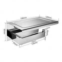 Multifunctional Toilet Paper Rack 304 Stainless Steel Roll Paper Towel Rack Large / Small Mirror Bright Light Color