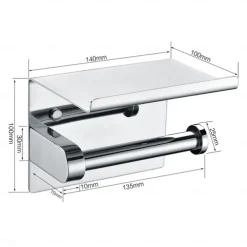 Multifunctional Toilet Paper Rack 304 Stainless Steel Roll Paper Towel Rack Large / Small Mirror Bright Light Color