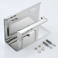 Multifunctional Toilet Paper Rack 304 Stainless Steel Roll Paper Towel Rack Large / Small Mirror Bright Light Color