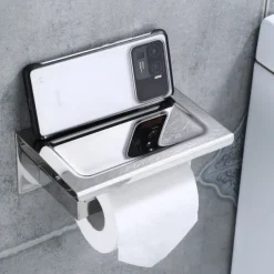 Multifunctional Toilet Paper Rack 304 Stainless Steel Roll Paper Towel Rack Large / Small Mirror Bright Light Color