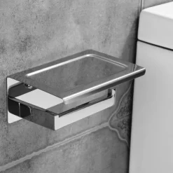 Multifunctional Toilet Paper Rack 304 Stainless Steel Roll Paper Towel Rack Large / Small Mirror Bright Light Color