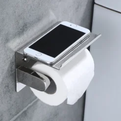 Multifunctional Toilet Paper Rack 304 Stainless Steel Roll Paper Towel Rack Large / Small Mirror Bright Light Color