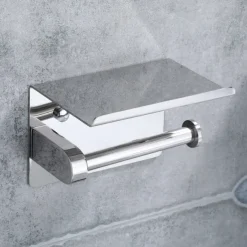 Multifunctional Toilet Paper Rack 304 Stainless Steel Roll Paper Towel Rack Large / Small Mirror Bright Light Color