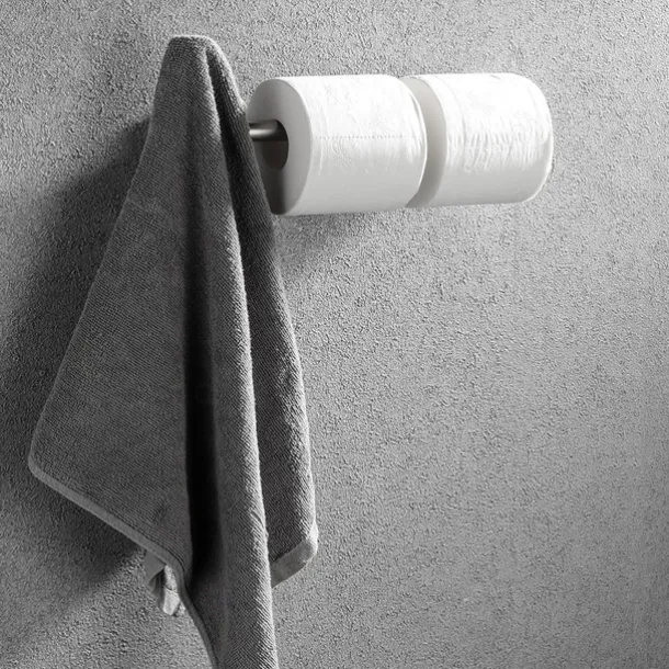 Multifunctional Towel Bar Brushed/Painted Finish Toilet Paper Holder with Coat Hook 304 Stainless Steel Mattle Black/Silver Wall-mounted