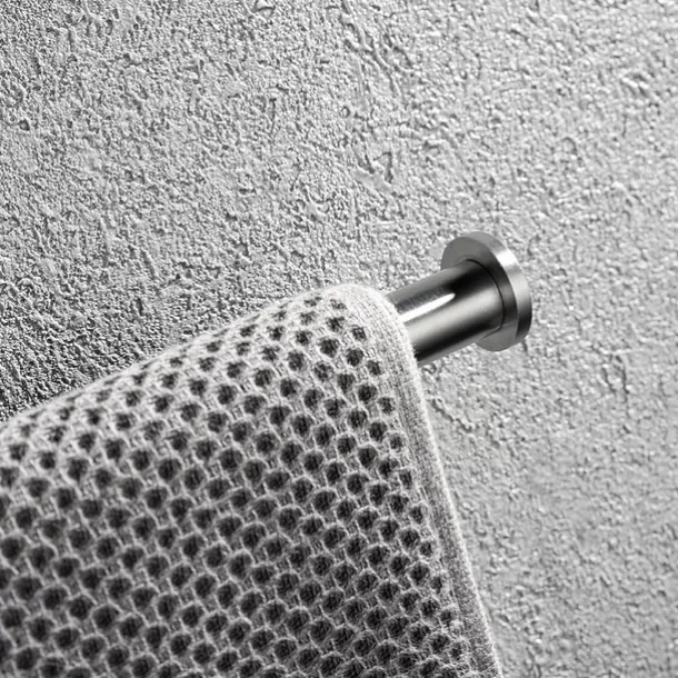 Multifunctional Towel Bar Brushed/Painted Finish Toilet Paper Holder with Coat Hook 304 Stainless Steel Mattle Black/Silver Wall-mounted