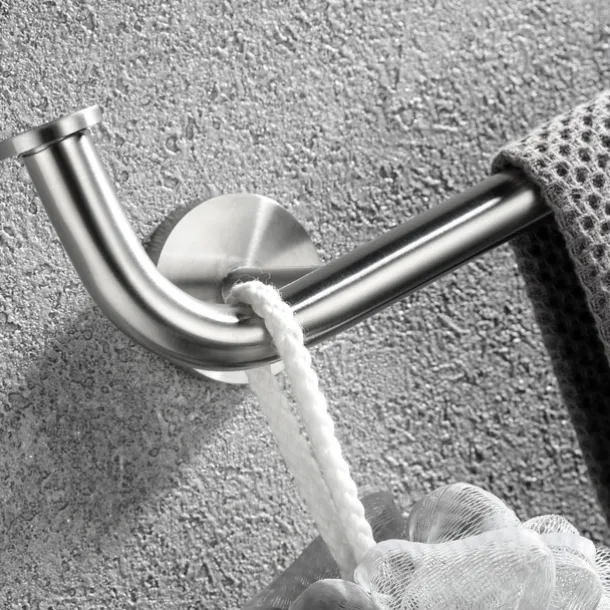 Multifunctional Towel Bar Brushed/Painted Finish Toilet Paper Holder with Coat Hook 304 Stainless Steel Mattle Black/Silver Wall-mounted