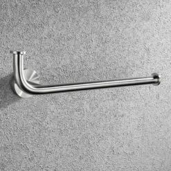 Multifunctional Towel Bar Brushed/Painted Finish Toilet Paper Holder with Coat Hook 304 Stainless Steel Mattle Black/Silver Wall-mounted