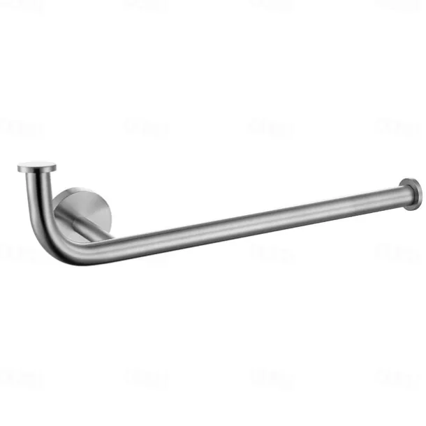 Multifunctional Towel Bar Brushed/Painted Finish Toilet Paper Holder with Coat Hook 304 Stainless Steel Mattle Black/Silver Wall-mounted