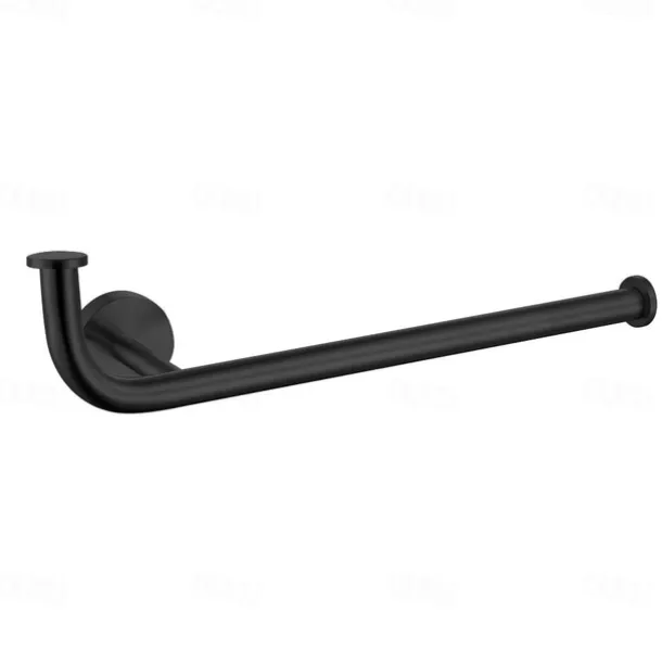Multifunctional Towel Bar Brushed/Painted Finish Toilet Paper Holder with Coat Hook 304 Stainless Steel Mattle Black/Silver Wall-mounted