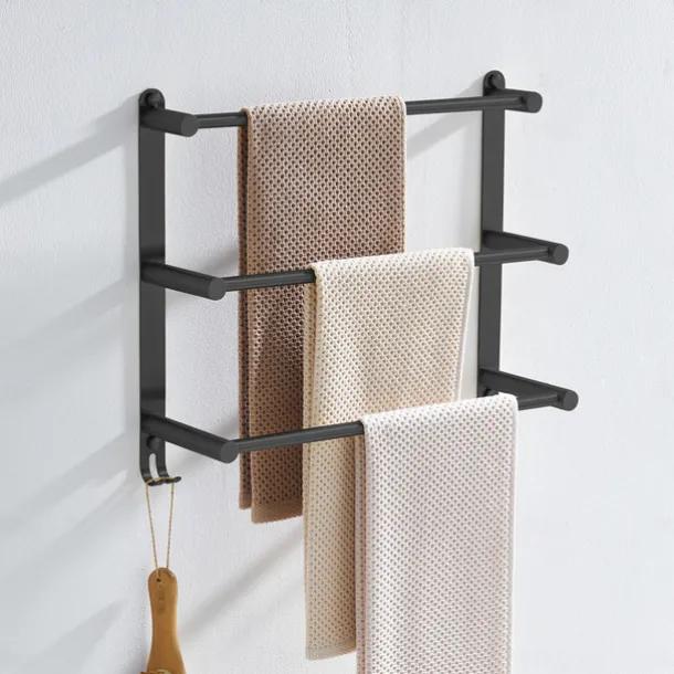 Multilayer Towel Bar Towel Rack Towel Rail,Stainless Steel 3-TierTowel Bar Storage Shelf for Bathroom 30cm~70cm Towel Holder (Black/Chrome/Brushed Golden/Brushed Nickel)