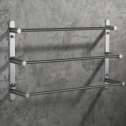 Multilayer Towel Bar Towel Rack Towel Rail,Stainless Steel 3-TierTowel Bar Storage Shelf for Bathroom 30cm~70cm Towel Holder (Black/Chrome/Brushed Golden/Brushed Nickel)