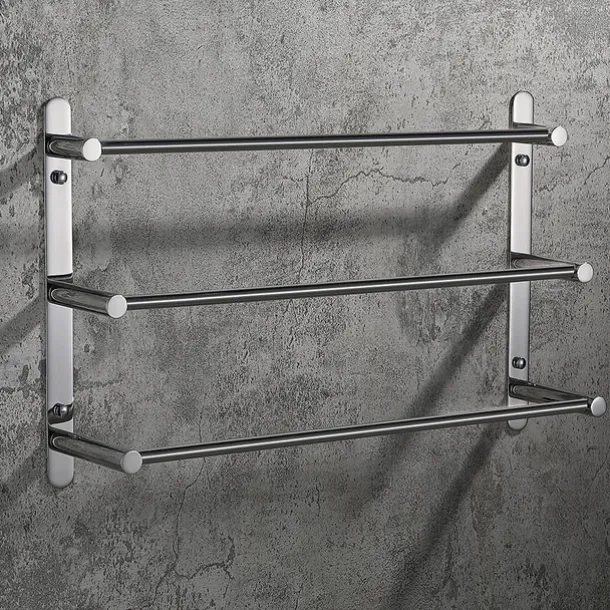 Multilayer Towel Bar Towel Rack Towel Rail,Stainless Steel 3-TierTowel Bar Storage Shelf for Bathroom 30cm~70cm Towel Holder (Black/Chrome/Brushed Golden/Brushed Nickel)