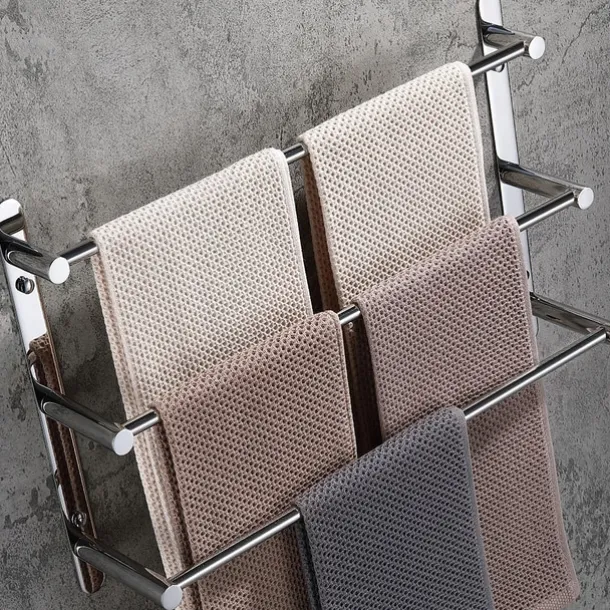 Multilayer Towel Bar Towel Rack Towel Rail,Stainless Steel 3-TierTowel Bar Storage Shelf for Bathroom 30cm~70cm Towel Holder (Black/Chrome/Brushed Golden/Brushed Nickel)