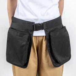 Multi-Pocket Tool Belt Apron Waterproof Utility Waist Pack with Adjustable Strap - Black Gardening Work Belt Organizer for Cooking Crafts DIY Projects Storage Bag with Multiple Compartments