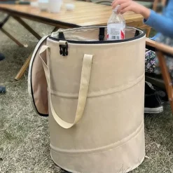 Multi-Purpose Collapsible Trash Can, Waterproof and Durable, Ideal for Camping, Home, Yard, and Garden, Perfect for Toys, Clothes, and Leaf Storage