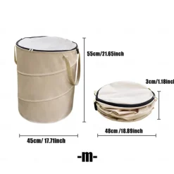 Multi-Purpose Collapsible Trash Can, Waterproof and Durable, Ideal for Camping, Home, Yard, and Garden, Perfect for Toys, Clothes, and Leaf Storage