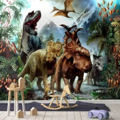 Mural Wallpaper Wall Sticker Covering Print Peel and Stick Self Adhesive Cartoon Dinosaur Faux 3D PVC / Vinyl Home Decor