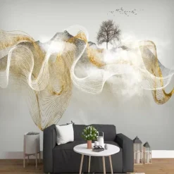 Mural Wallpaper Wall Sticker Covering Print Peel and Stick Self Adhesive Platinum Silk Line Bedroom Wall PVC / Vinyl Home Decor