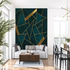 Mural Wallpaper Wall Sticker Covering Print Gold Abstract Canvas Home Décor Peel and Stick Removable