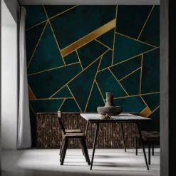 Mural Wallpaper Wall Sticker Covering Print Gold Abstract Canvas Home Décor Peel and Stick Removable